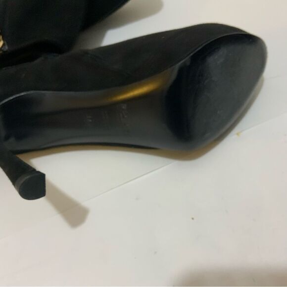 Yves Saint Laurent Paris Black Suede zip Booties Size 37.5 - Picture 12 of 16